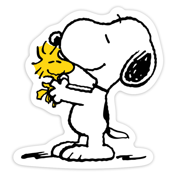 Pegatinas: Snoopy Abrazando a Woodstock