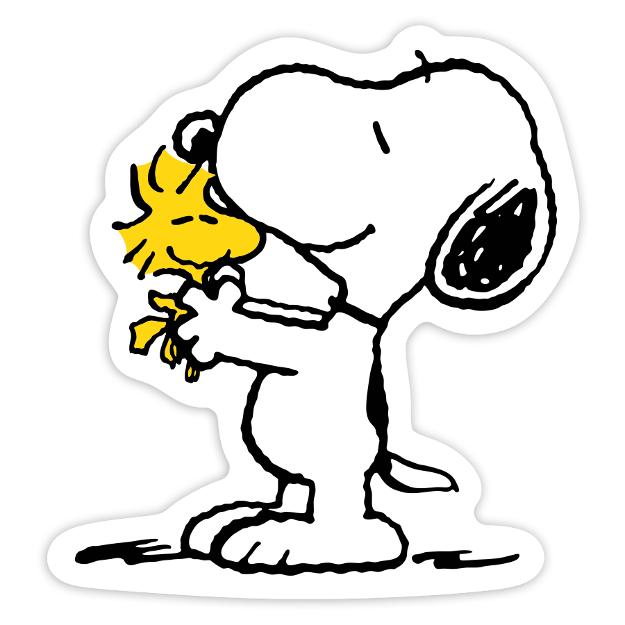 Pegatinas: Snoopy Abrazando a Woodstock