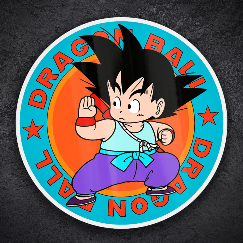Pegatinas: Dragon Ball Goku Niño Luchando