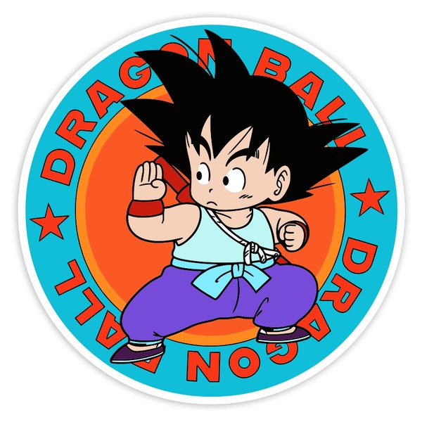 Pegatinas: Dragon Ball Goku Niño Luchando