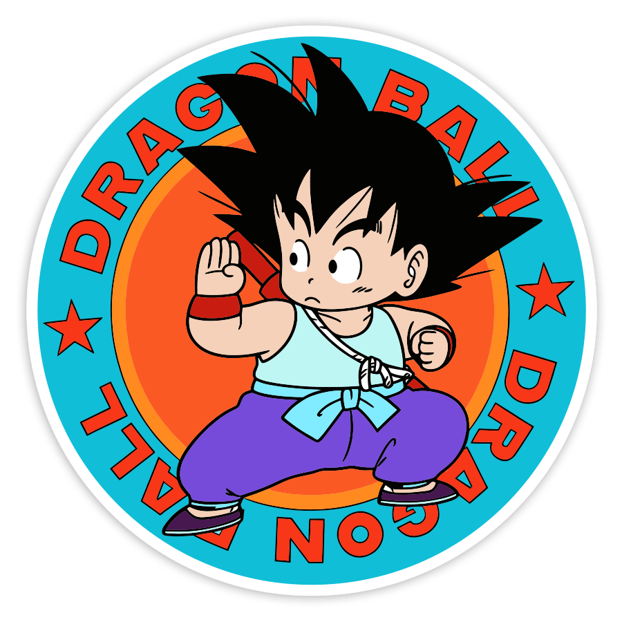 Pegatinas: Dragon Ball Goku Niño Luchando