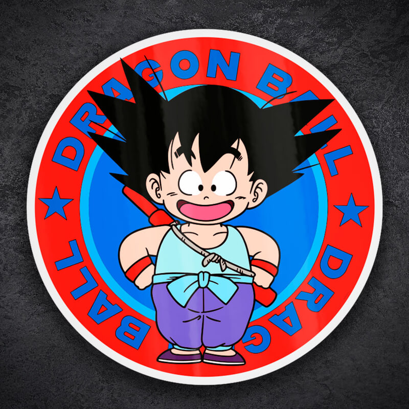 Pegatinas: Dragon Ball Goku Niño Bastón Mágico