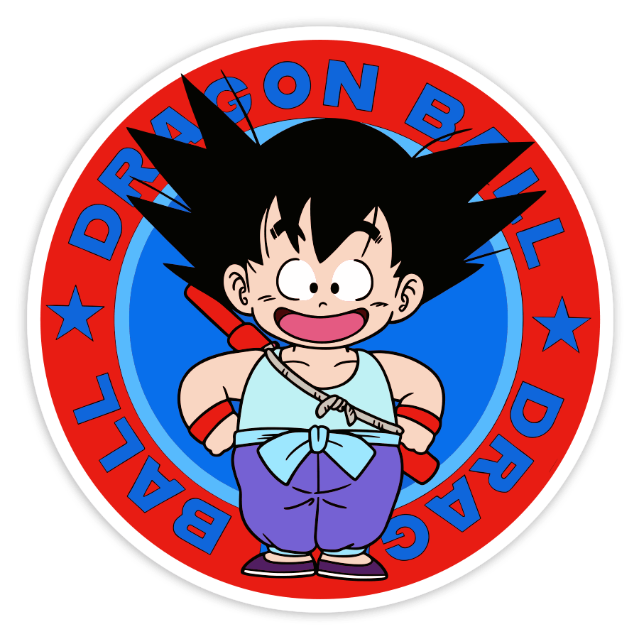 Pegatinas: Dragon Ball Goku Niño Bastón Mágico