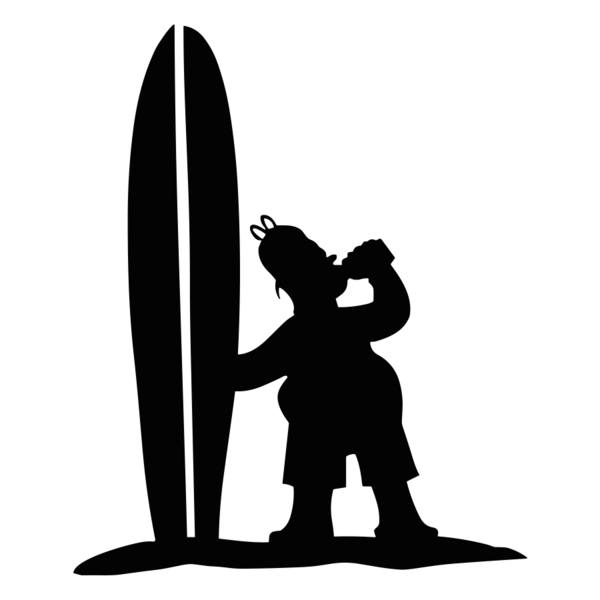 Pegatinas: Homer Simpson surfero con cerveza