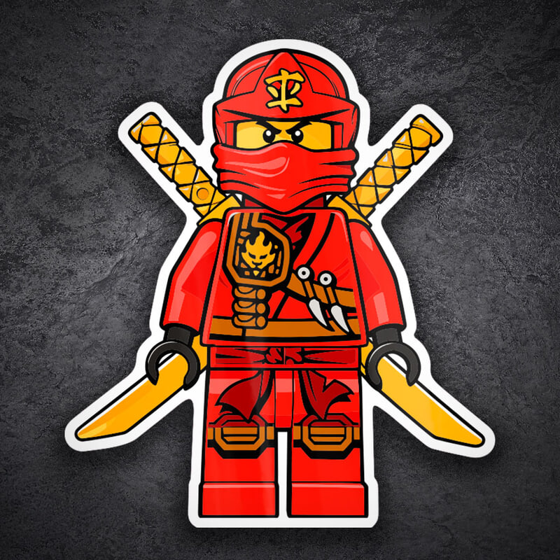 Pegatinas: Lego Ninjago Kai Guerrero Rojo