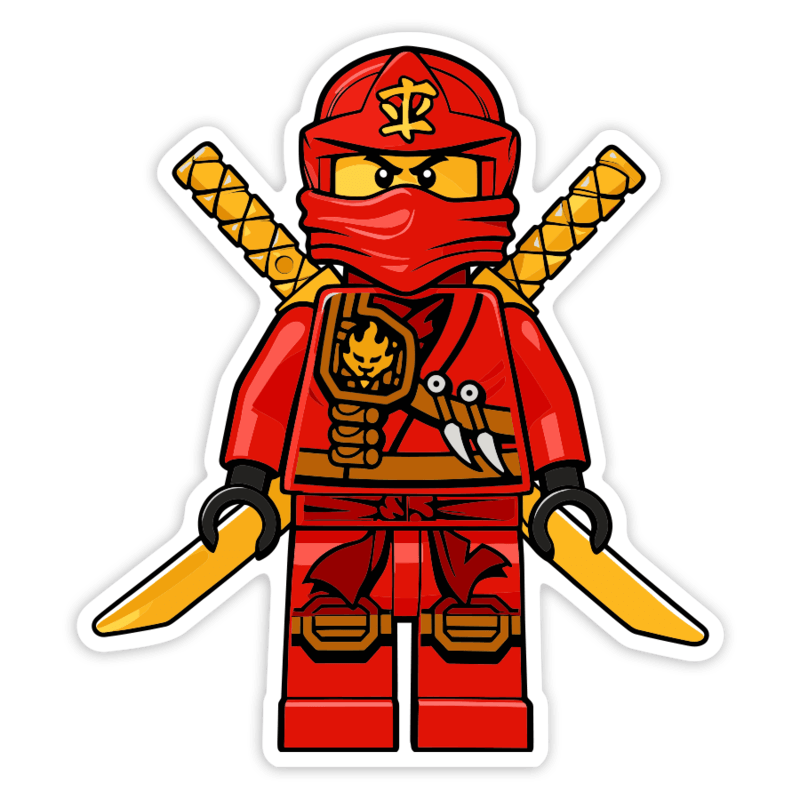 Pegatinas: Lego Ninjago Kai Guerrero Rojo