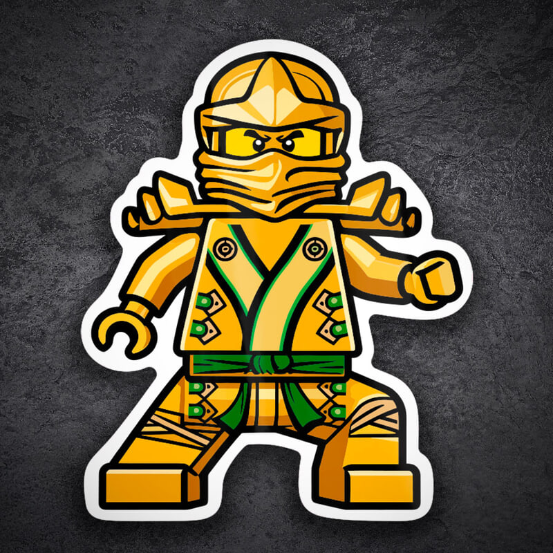 Pegatinas: Lego Ninjago Lloyd Ninja Dorado