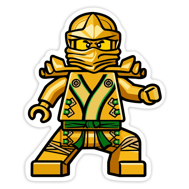 Pegatinas: Lego Ninjago Lloyd Ninja Dorado