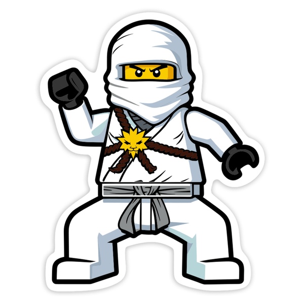 Pegatinas: Lego Ninjago Zane Ninja Blanco