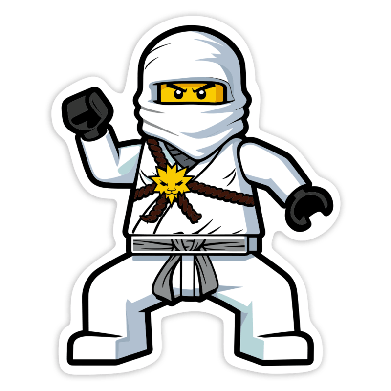 Pegatinas: Lego Ninjago Zane Ninja Blanco