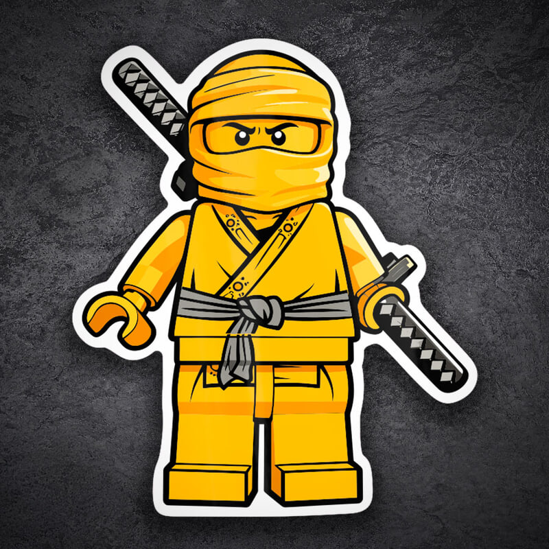 Pegatinas: Lego Ninjago Ninja Dorado Clásico