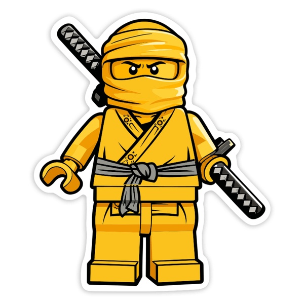 Pegatinas: Lego Ninjago Ninja Dorado Clásico