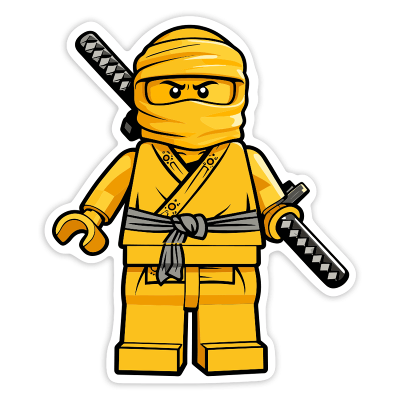 Pegatinas: Lego Ninjago Ninja Dorado Clásico