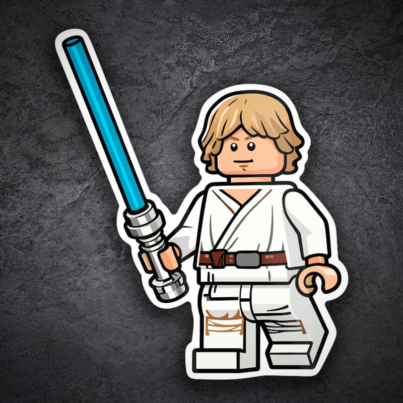 Pegatinas: Lego Star Wars Luke Skywalker