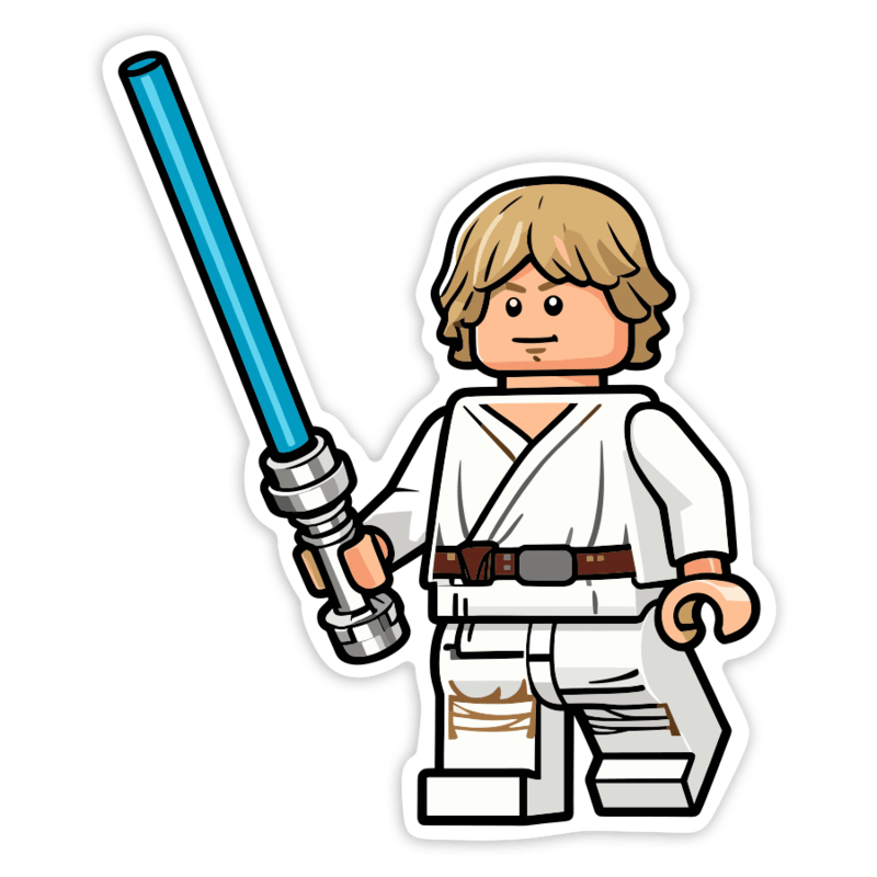 Pegatinas: Lego Star Wars Luke Skywalker