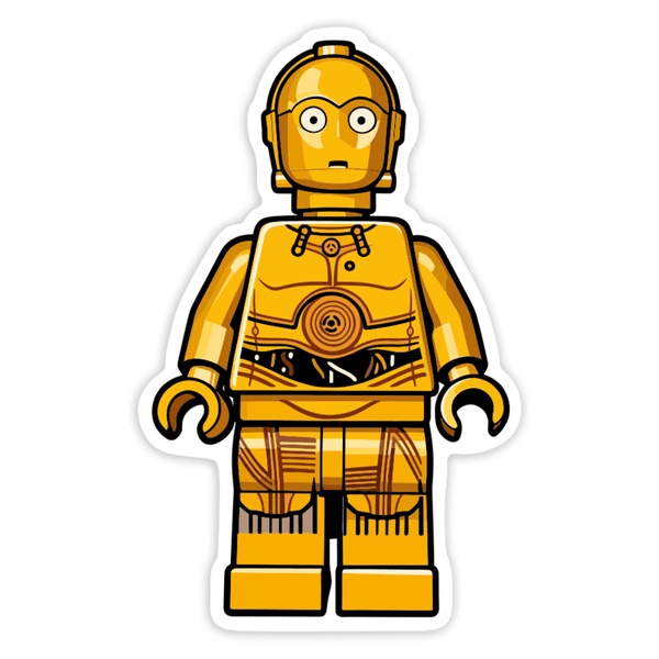 Pegatinas: Lego Star Wars C-3PO Droide Dorado
