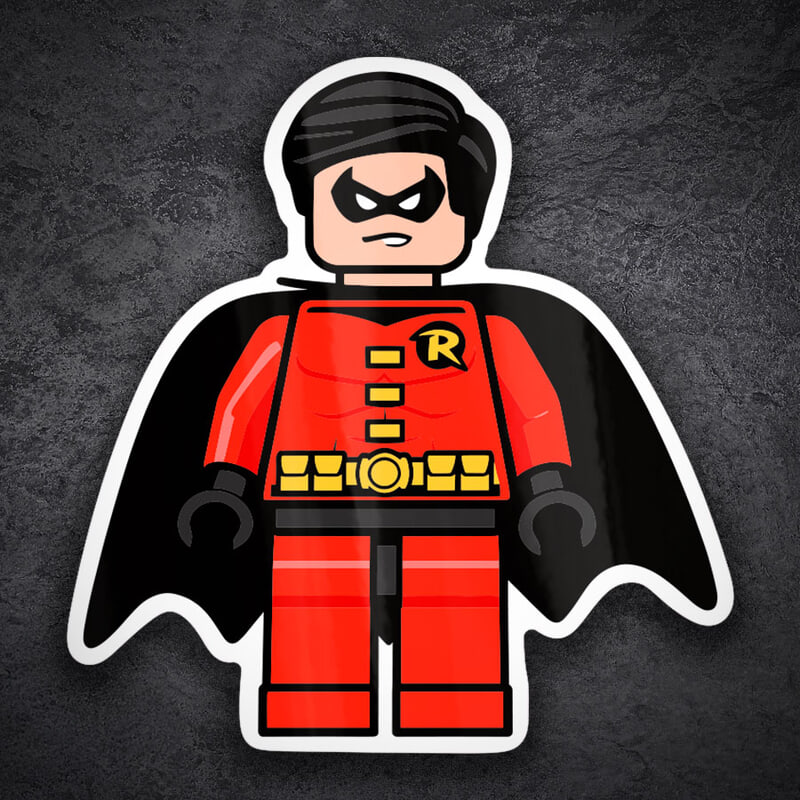 Pegatinas: Lego DC Robin Rojo