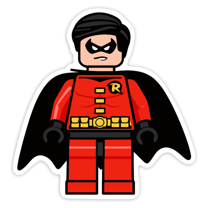 Pegatinas: Lego DC Robin Rojo