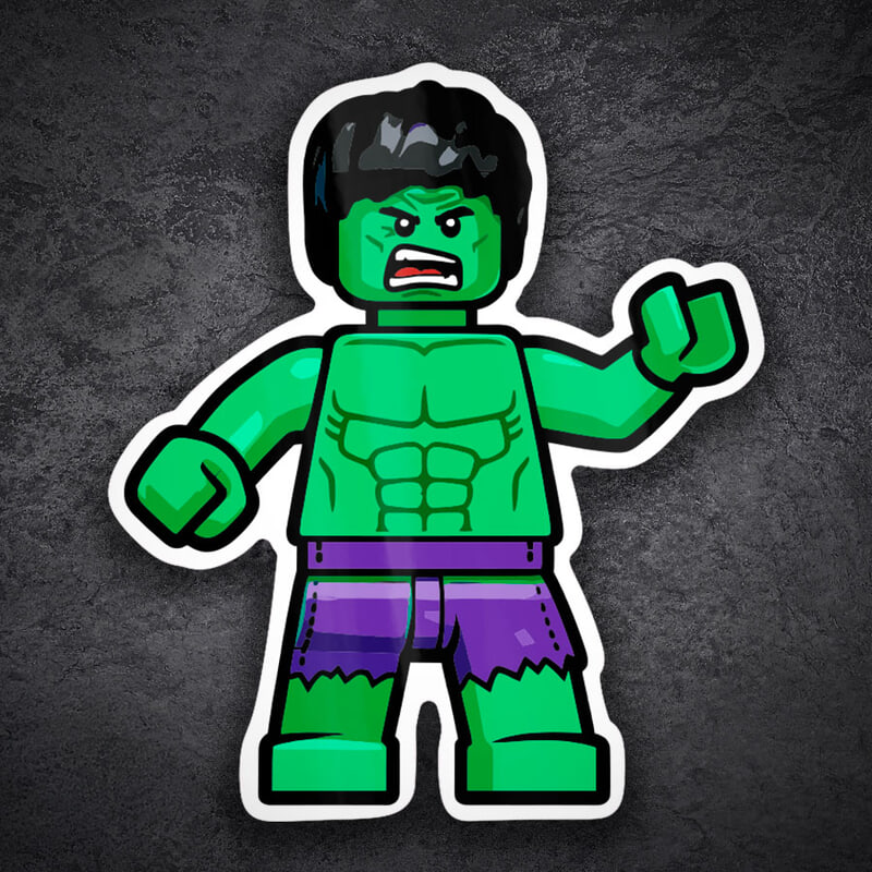 Pegatinas: Lego Marvel Hulk Verde