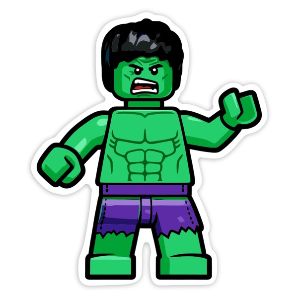 Pegatinas: Lego Marvel Hulk Verde