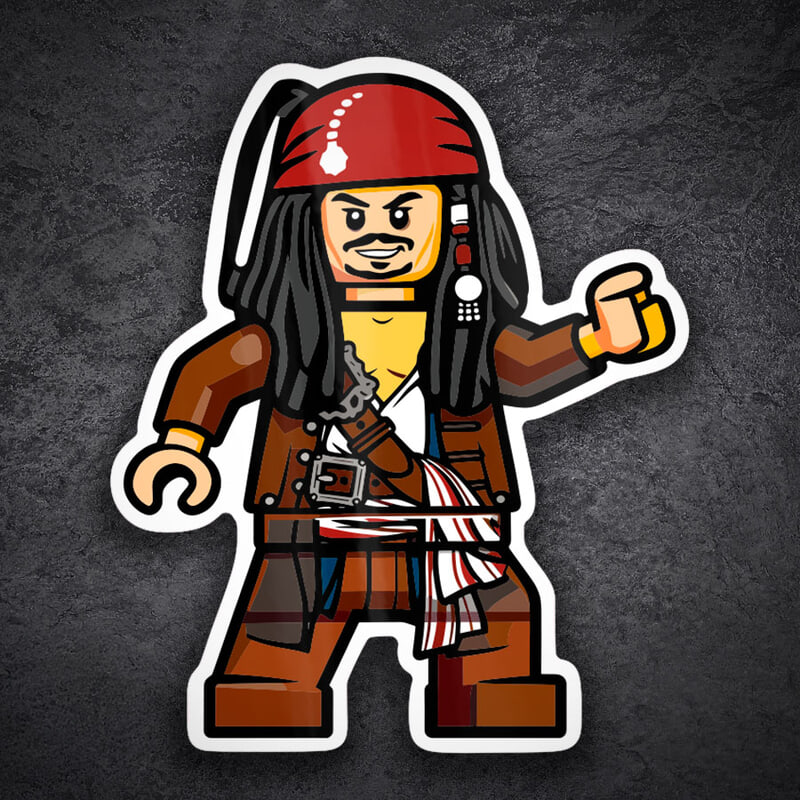 Pegatinas: Lego Jack Sparrow Clásico