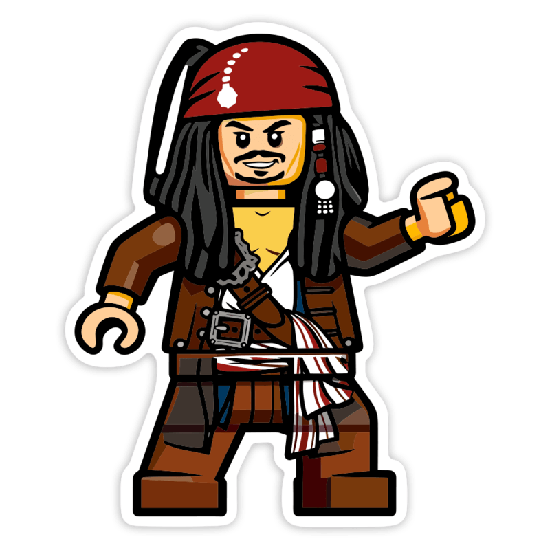 Pegatinas: Lego Jack Sparrow Clásico