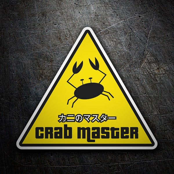 Pegatinas: Crab Master con Cangrejo y Letras Chinas