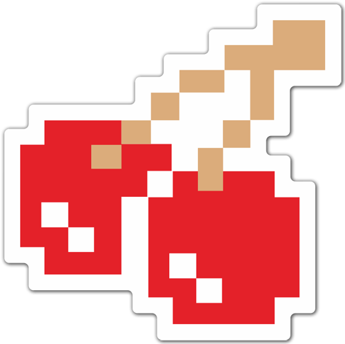 Pegatinas: Cerezas Pixel Pac-Man