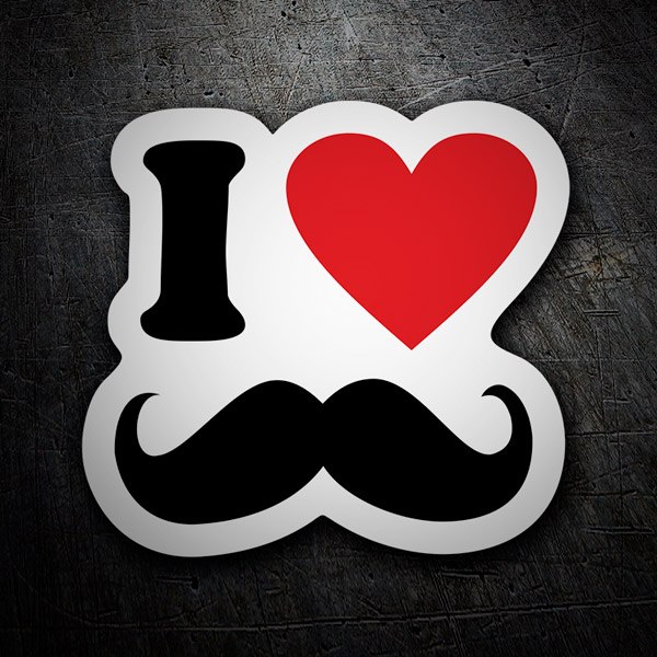 Pegatinas: I love Mostacho