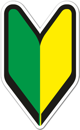 Pegatinas: Shoshinsha Badge en Forma de V con Colores Verde y