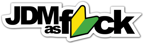 Pegatinas: JDM as Fuck con Flecha Verde y Amarilla