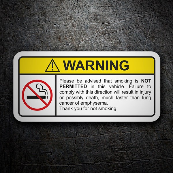 Pegatinas: Pegatina prohibido fumar en este coche 1