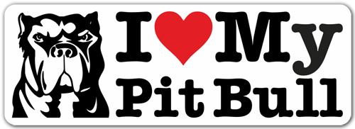Pegatinas: I love my Pit Bull (amo mi Pit Bull) 0