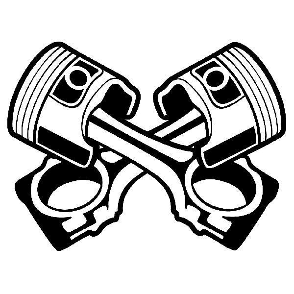 Pegatinas: Pistones Cruzados Automotriz