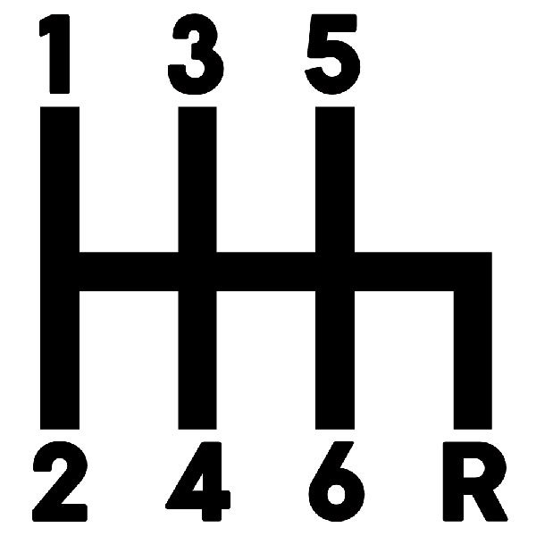 Pegatinas: Palanca de Cambios con Patr&oacute;n de 6 Marchas