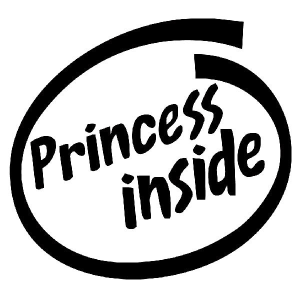 Pegatinas: Princess Inside con Dise&ntilde;o Tipogr&aacute;fico Variado