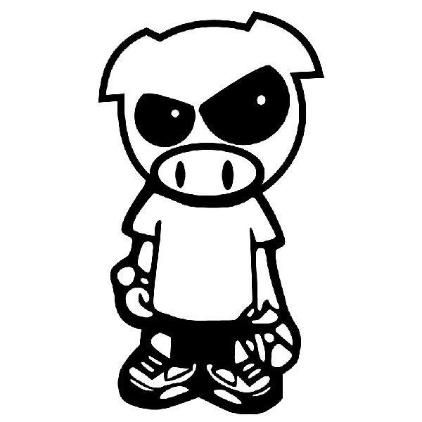 Pegatinas: Chico Cerdito de Subaru