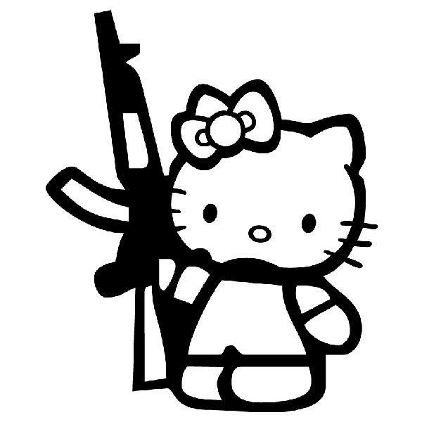 Pegatinas: Hello Kitty Rifle AK47