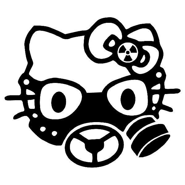 Pegatinas: Hello Kitty máscara de gas