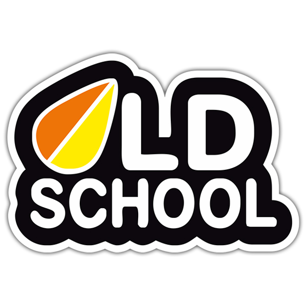 Pegatinas: OLD SCHOOL con Tabla de Surf