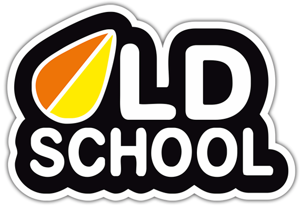 Pegatinas: OLD SCHOOL con Tabla de Surf