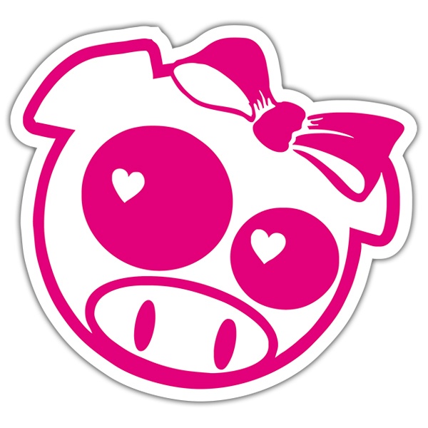 Pegatinas: Cerdo Subaru enamorado