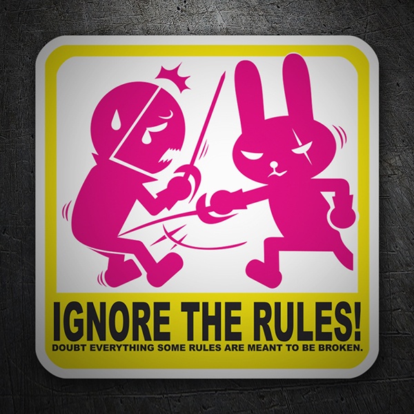 Pegatinas: Ignore the Rules con Rebelde Humano y Conejo