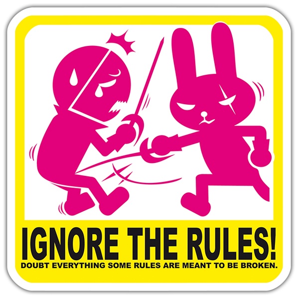 Pegatinas: Ignore the Rules con Rebelde Humano y Conejo