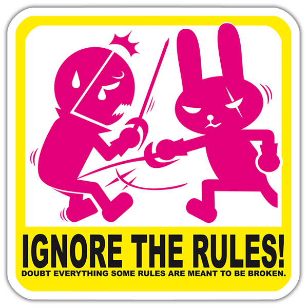 Pegatinas: Ignore the Rules con Rebelde Humano y Conejo