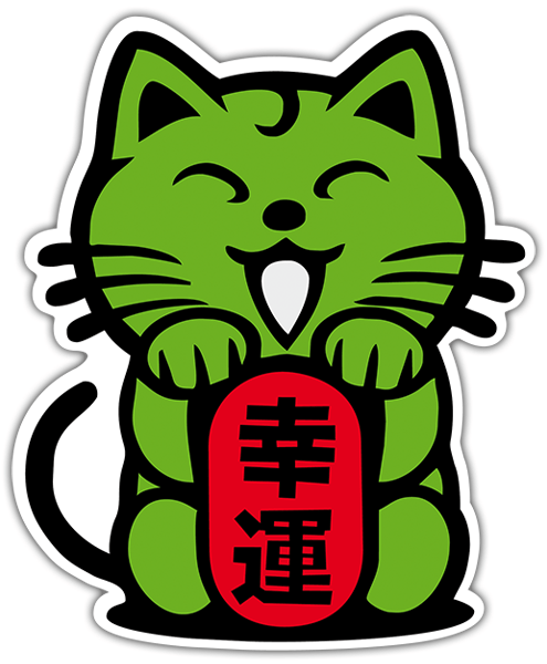 Pegatinas: Gato chino verde