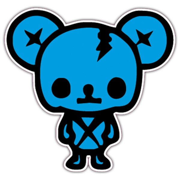 Pegatinas: Oso Zombi JDM con Rayas y Estrella