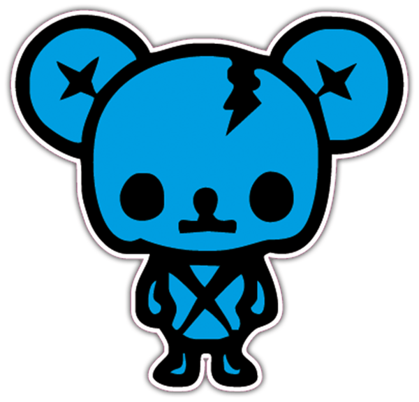 Pegatinas: Oso Zombi JDM con Rayas y Estrella