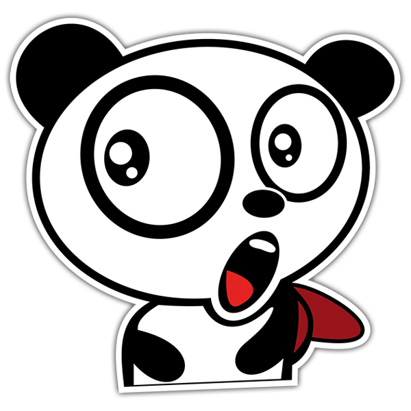 Pegatinas: Oso panda sorprendido