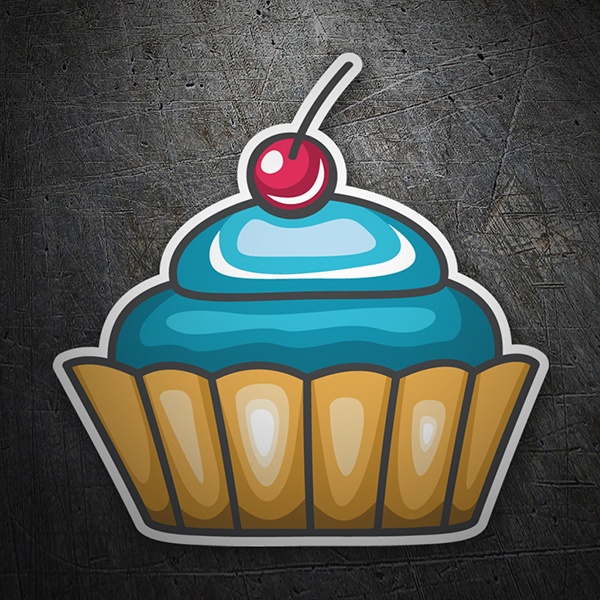 Pegatinas: Cupcake azul